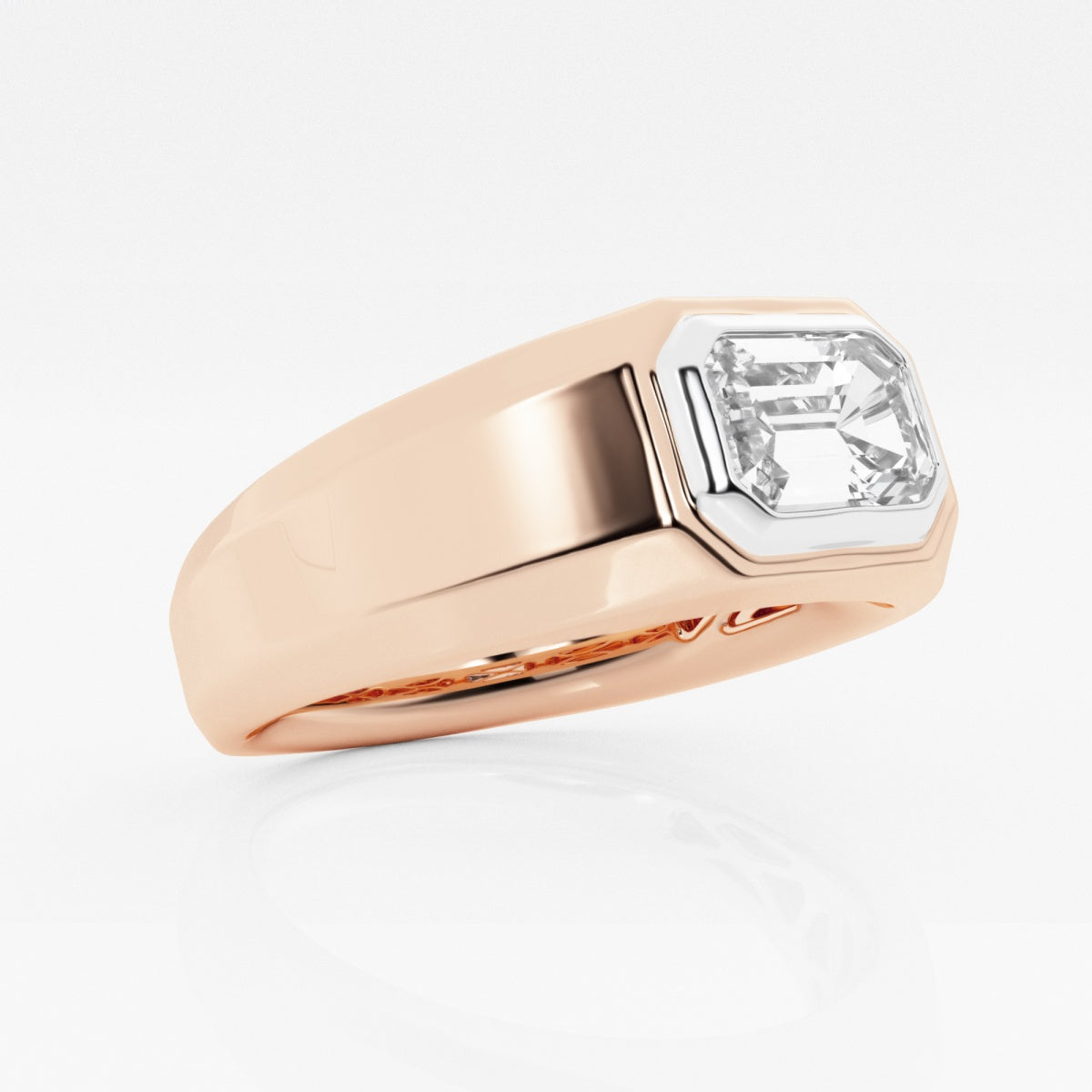 Moissanite Polished Solitaire Ring