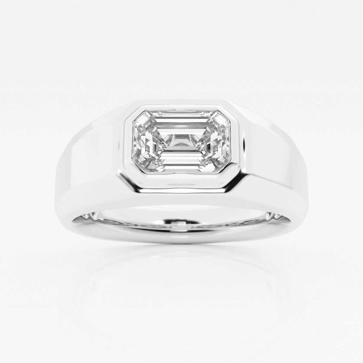 Moissanite Polished Solitaire Ring
