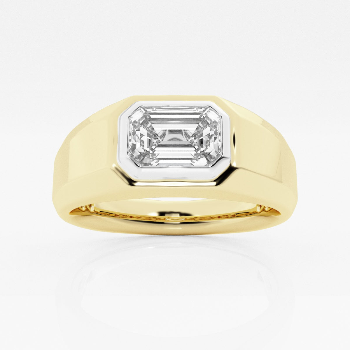 Moissanite Polished Solitaire Ring