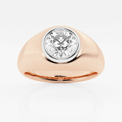 Round Moissanite Polished Solitaire Ring