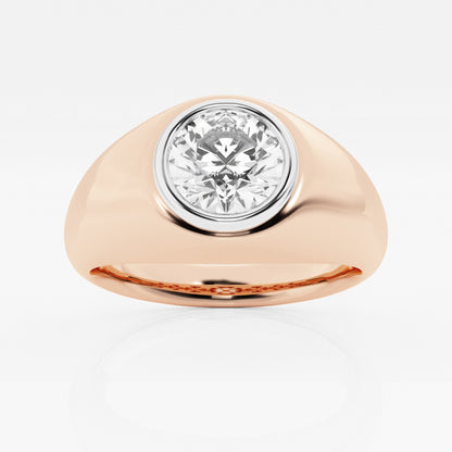 Round Moissanite Polished Solitaire Ring