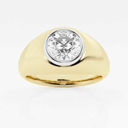Round Moissanite Polished Solitaire Ring