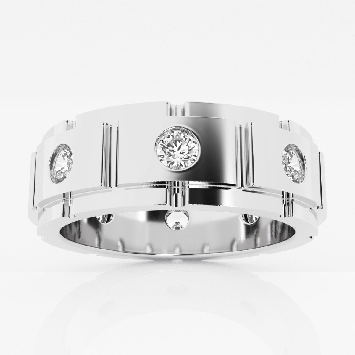 Round Men's Wedding Band – view 5