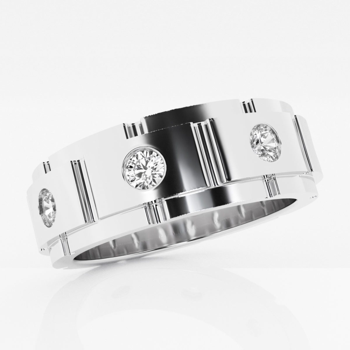 Round Men's Wedding Band – view 4
