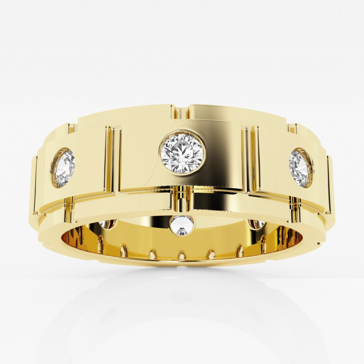 Round Men's Wedding Band – view 6