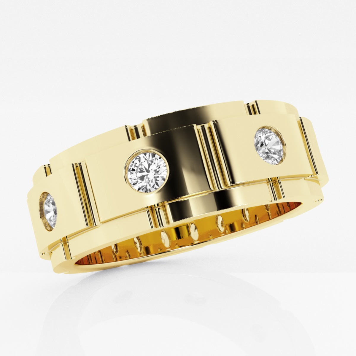 Round Men's Wedding Band – view 2