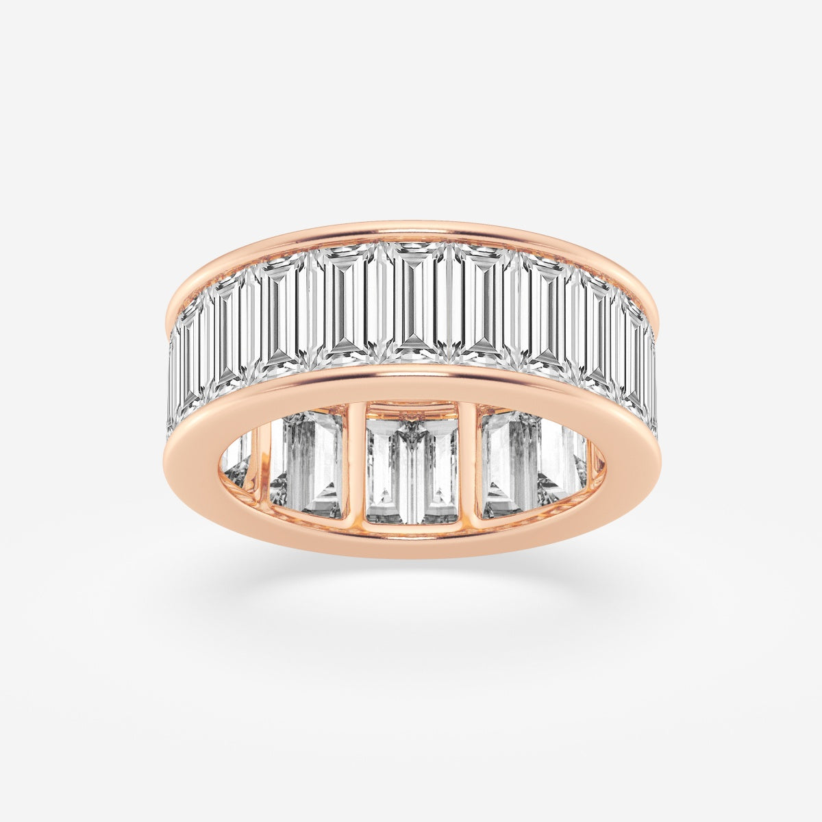 Baguette Moissanite Channel Set Eternity Band - 7.5mm Width – view 6