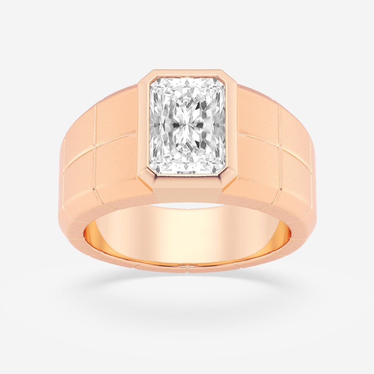 Radiant Men's Solitaire Sandblast Finish Wedding Band – view 7