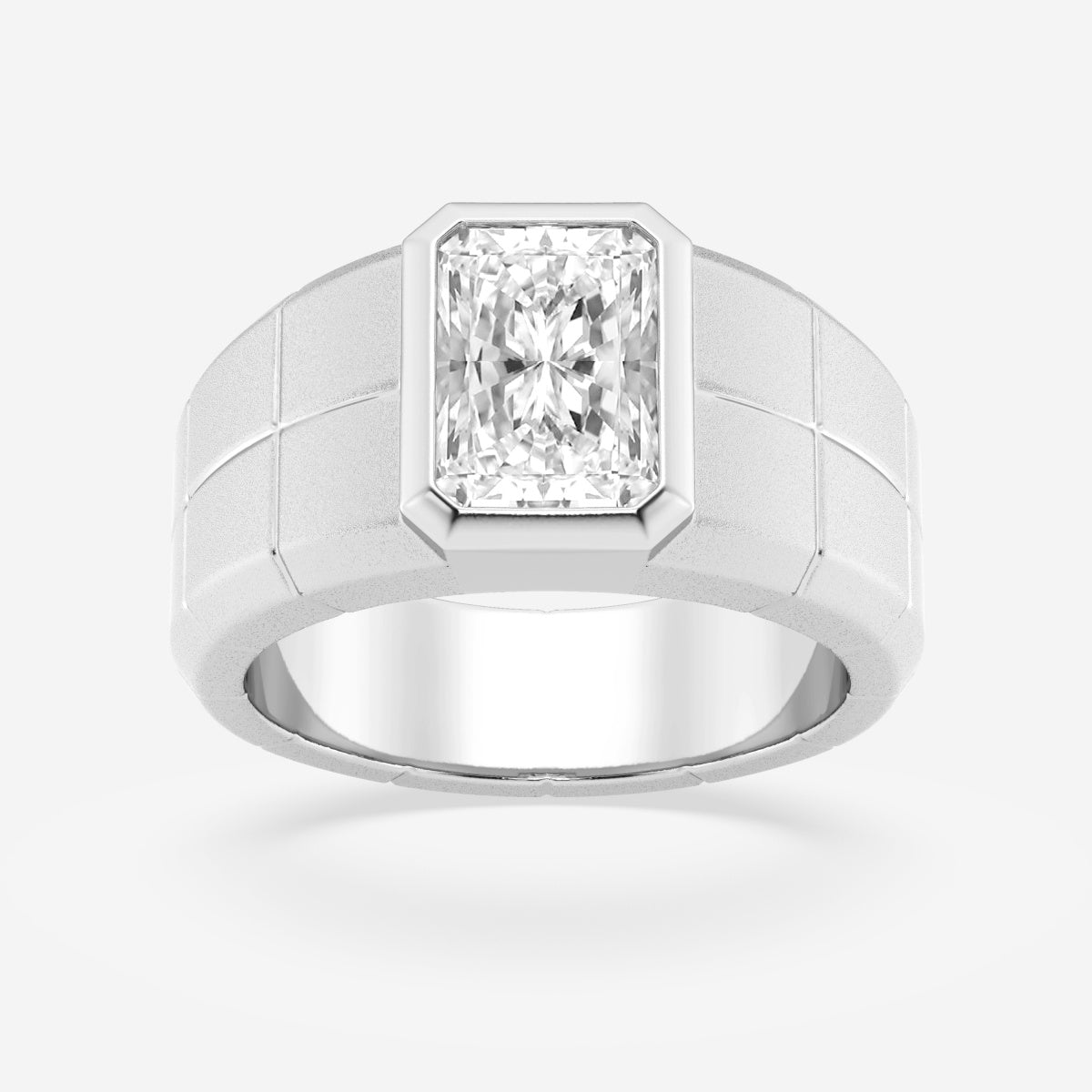 Radiant Men's Solitaire Sandblast Finish Wedding Band