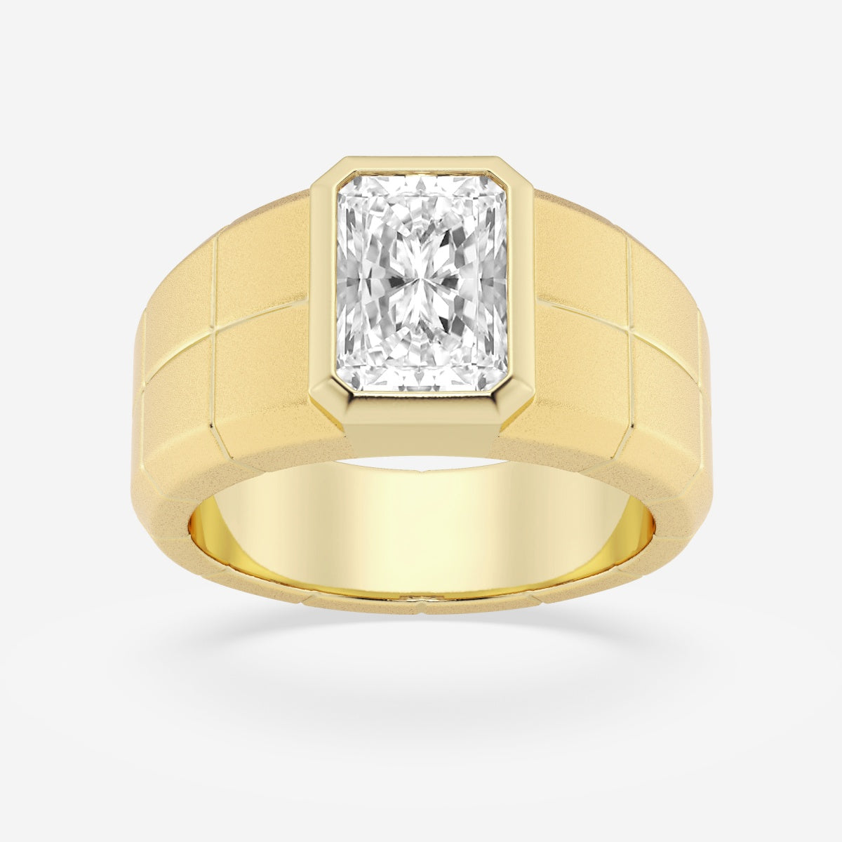 Radiant Men's Solitaire Sandblast Finish Wedding Band – view 3