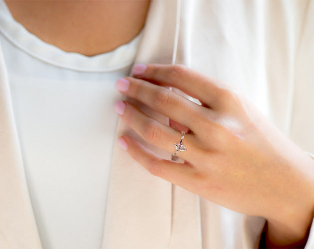 3 Carat Marquise Cut Lab Diamond Engagement Ring with a Solitaire Band – view 6