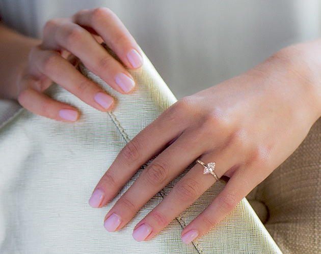 3 Carat Marquise Cut Lab Diamond Engagement Ring with a Solitaire Band – view 5