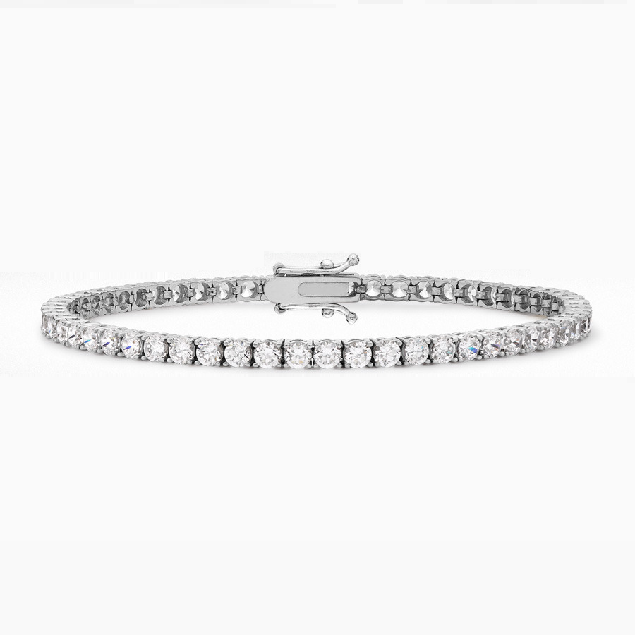 (5 CT TW) 3mm Round Tennis Bracelet