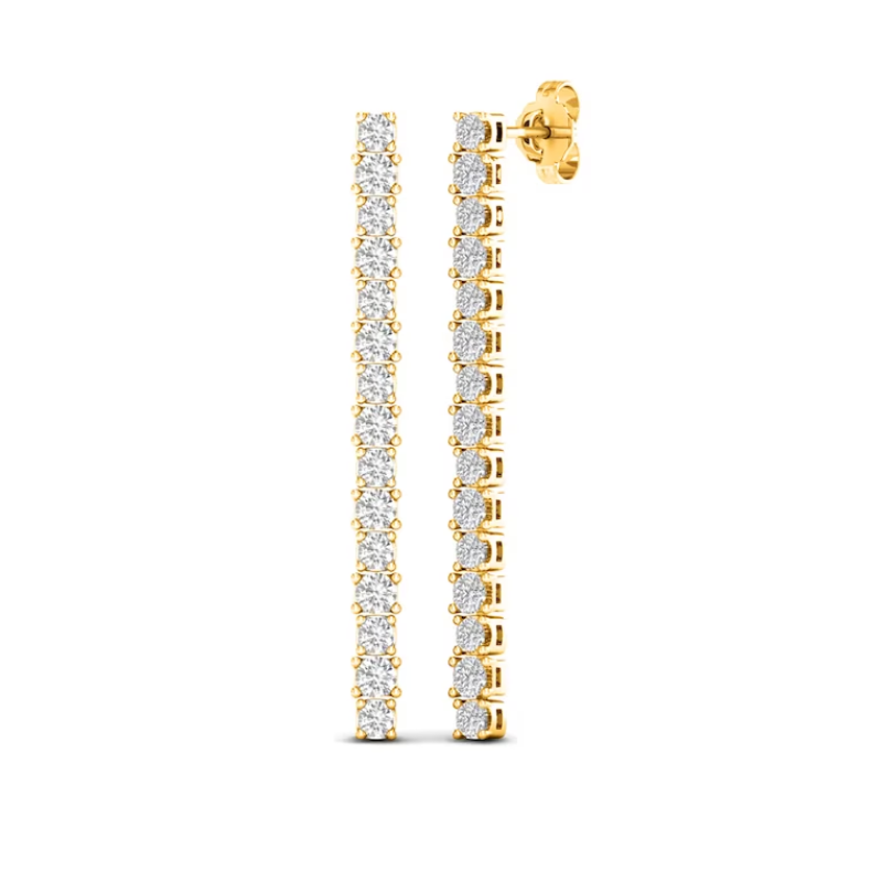 (2 CT Total Weight) Drop Bar Earrings – view 3