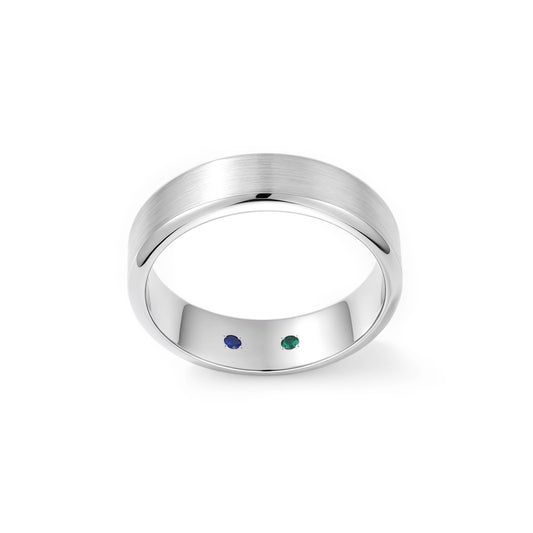 Men’s Platinum Wedding Band with Hidden Gemstones