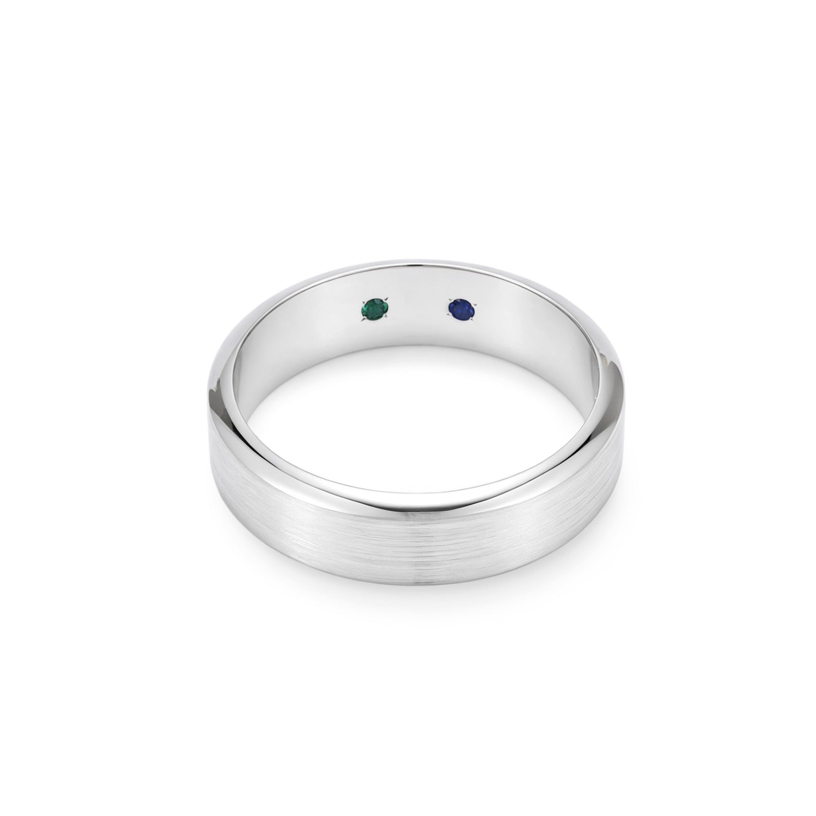Men’s Platinum Wedding Band with Hidden Gemstones – view 4