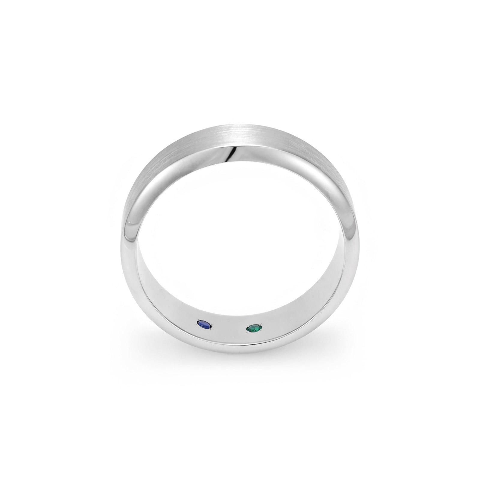 Men’s Platinum Wedding Band with Hidden Gemstones – view 5