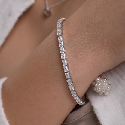 Radiant Moissanite East-West Tennis Bracelet