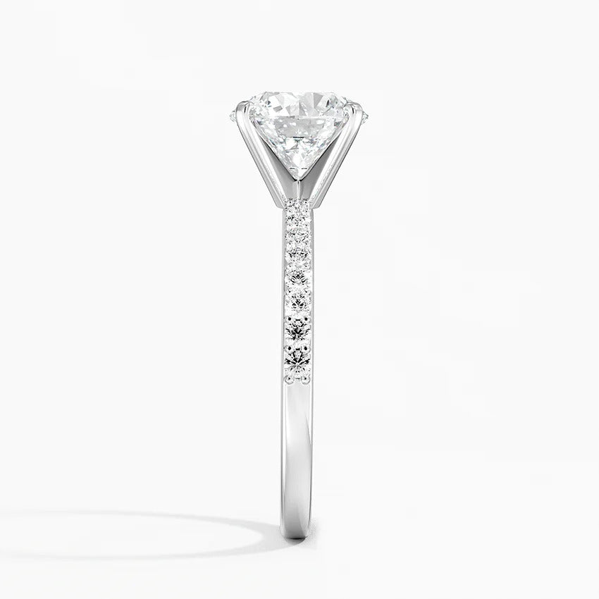 3 Carat Round Cut Ring with Half Infinity Prong Setting – view 4