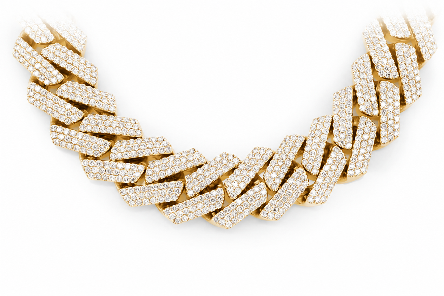 22mm Cuban Link Necklace – 14k Gold Plated in yellow gold