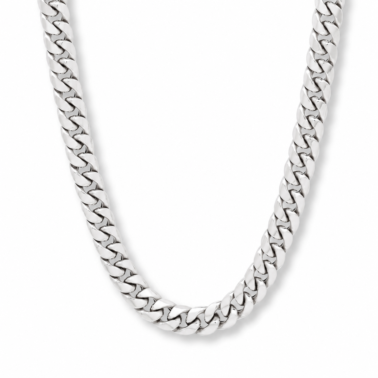 10k Gold Cuban Chain Necklace 22" in white gold