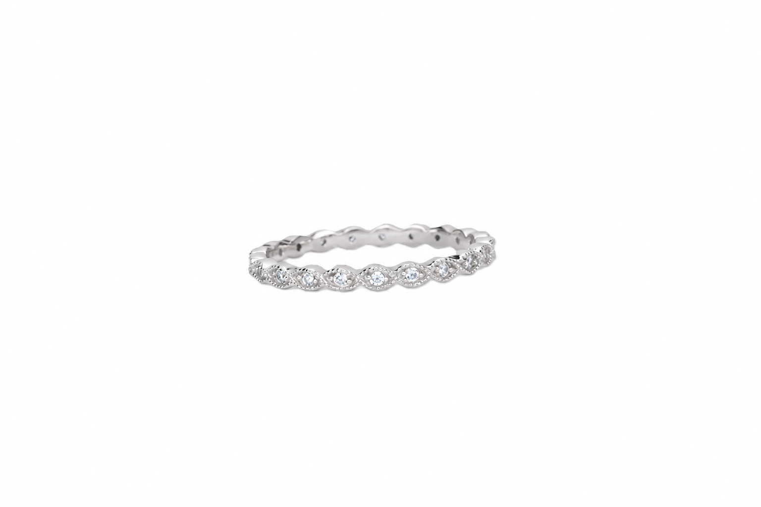Decorative Eternity Band (1/10 TCW) in white gold