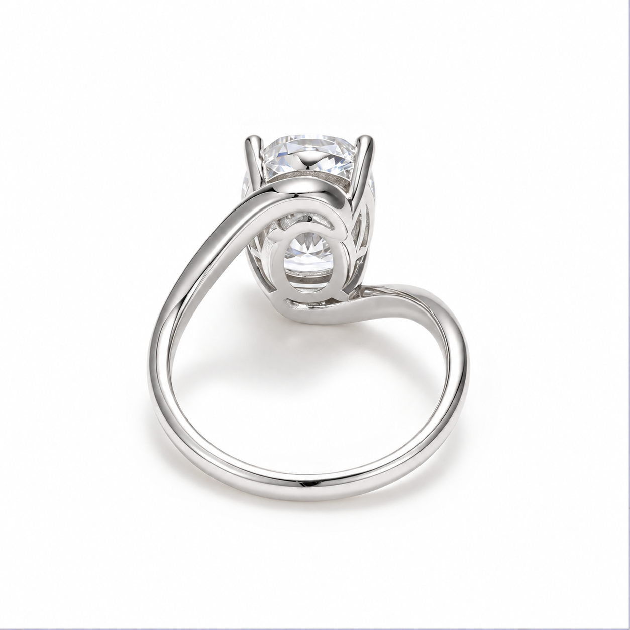 4.5 Carat Luxury Oval Cut Statement Ring in white gold
