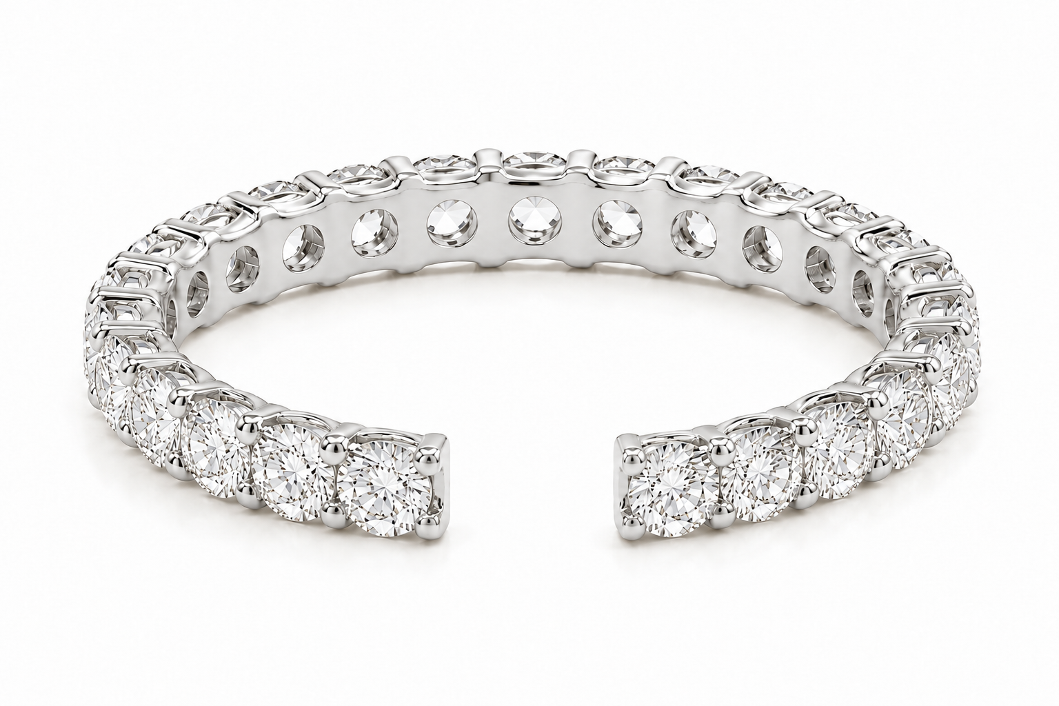 Round Open Eternity Band in white gold