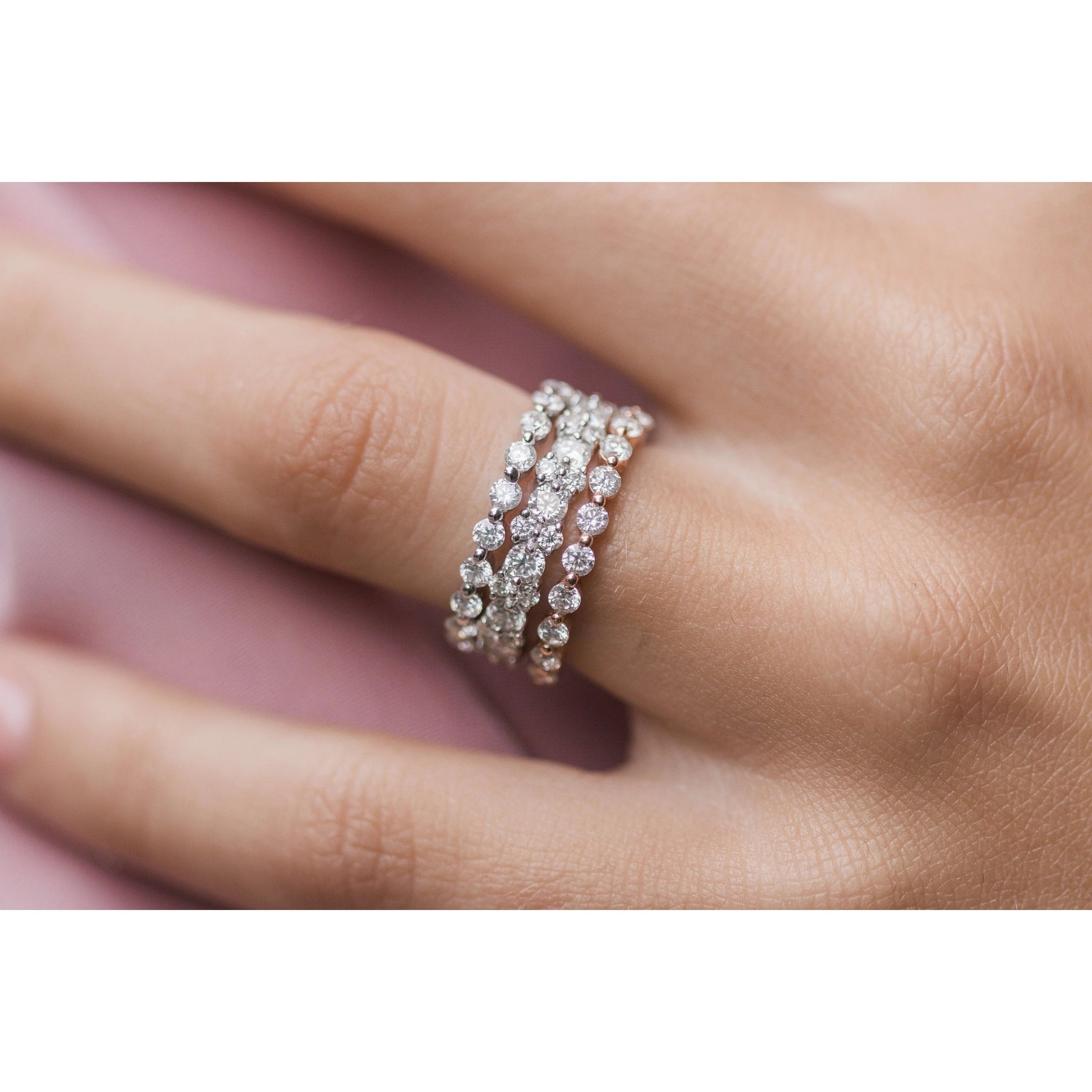  Cluster Pavé Band