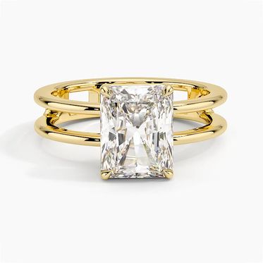 3.5 Carat Radiant Cut Hidden High Halo with Double Solitaire Band – view 4