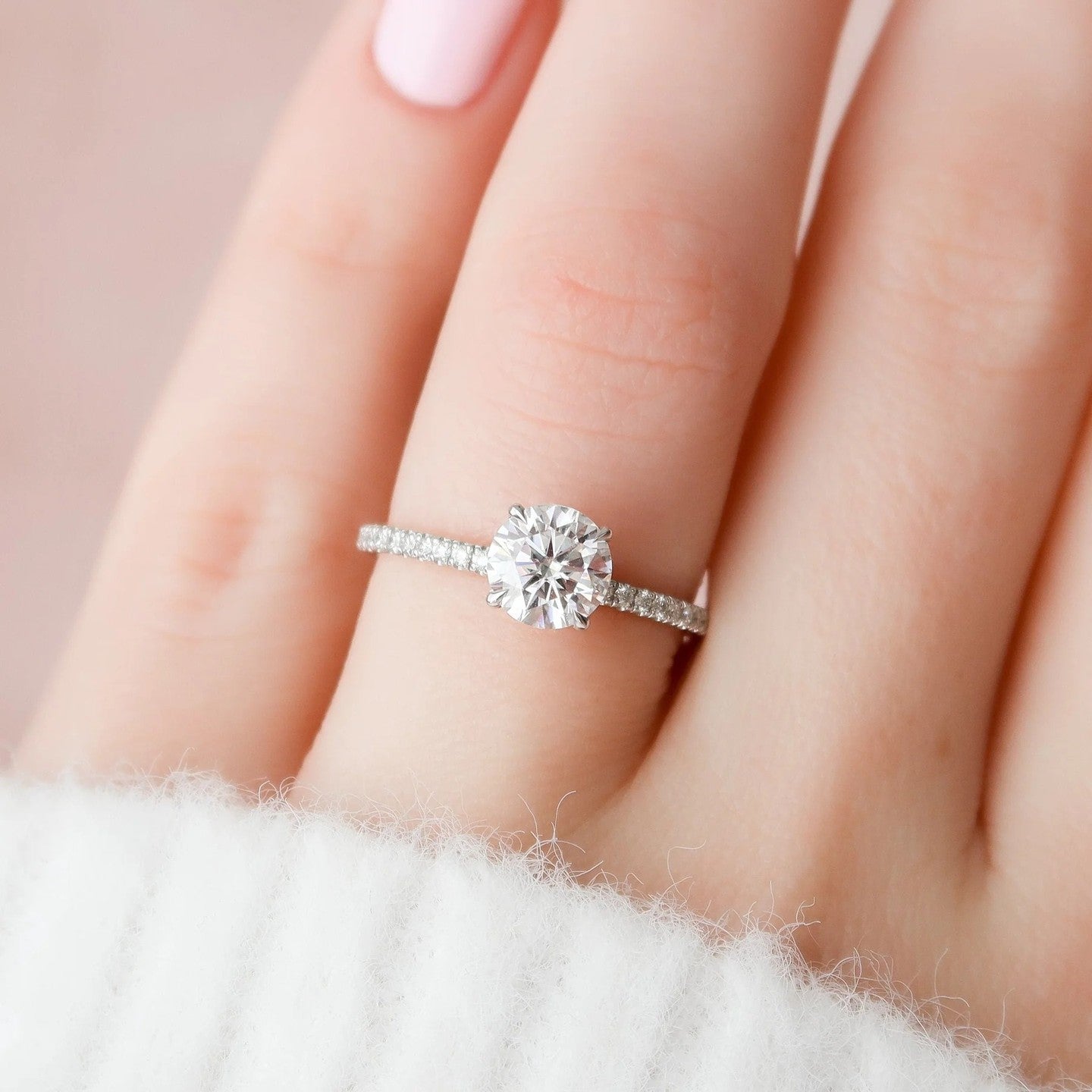 3.5 Carat Round Cut Lab Diamond Ring – view 4