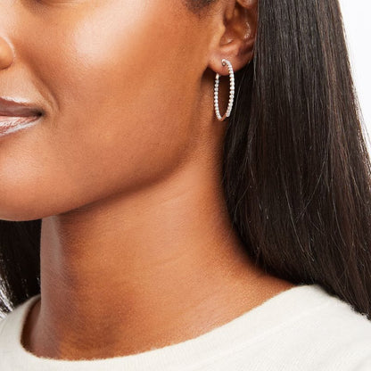 Moissanite Diamond Hoop Earrings 1CT Total Weight