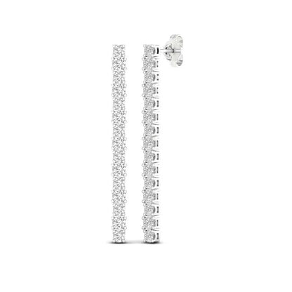 (2 CT Total Weight) Moissanite Diamond Drop Bar Earrings