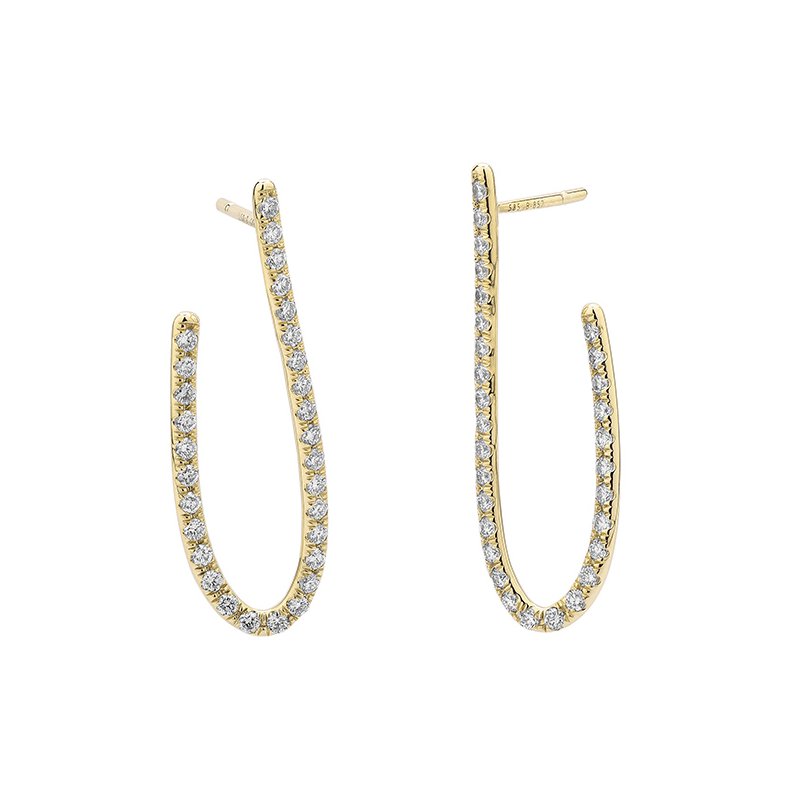 J-Hoop Earrings 2.5 CT Total Weight