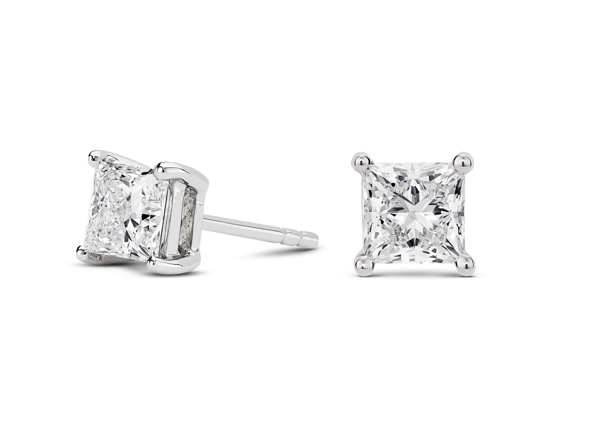 Square Stud Earrings (2CT. Total)