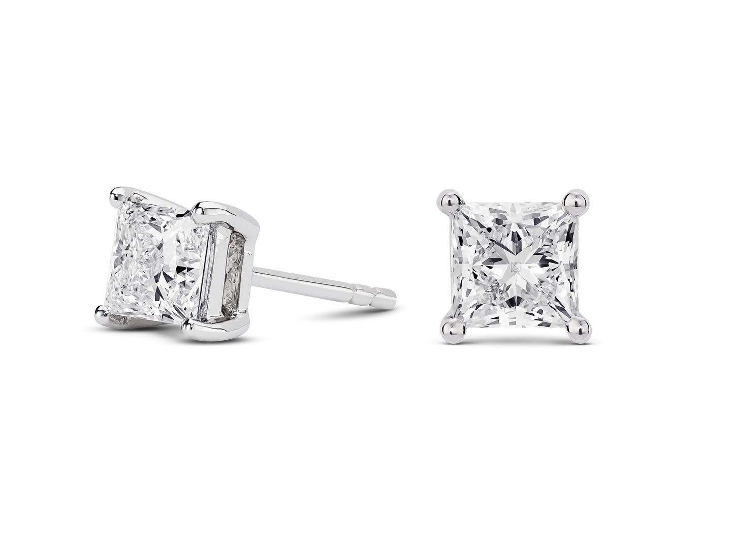 Square Stud Earrings (2CT. Total)