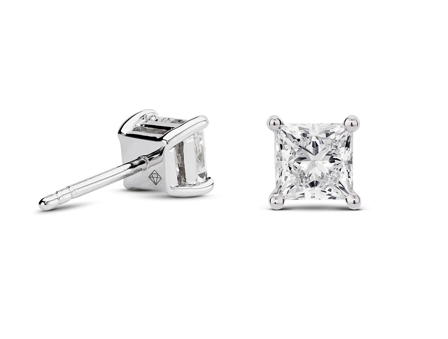 Square Stud Earrings (2CT. Total)
