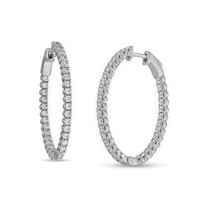 Moissanite Diamond Hoop Earrings 3 CT Total Weight