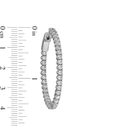 Moissanite Diamond Hoop Earrings 3 CT Total Weight