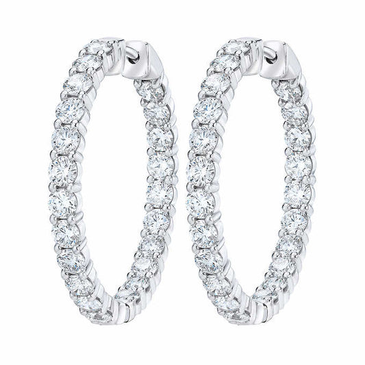 Moissanite Diamond Hoop Earrings 4CT Total Weight