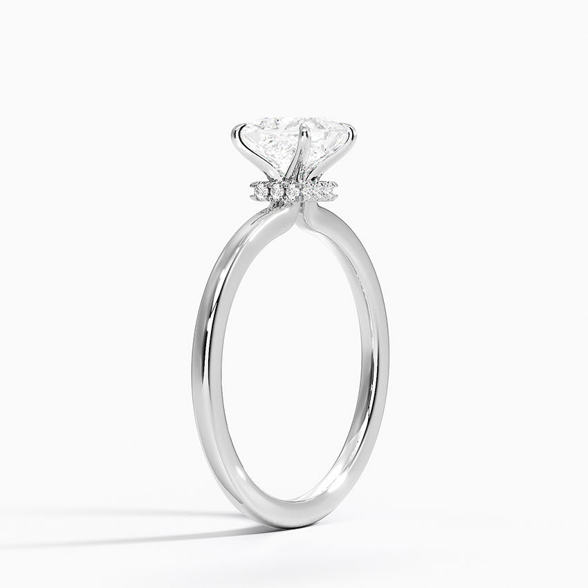 3 Carat Princess Cut Lab Diamond Engagement Ring with Hidden Halo – view 2