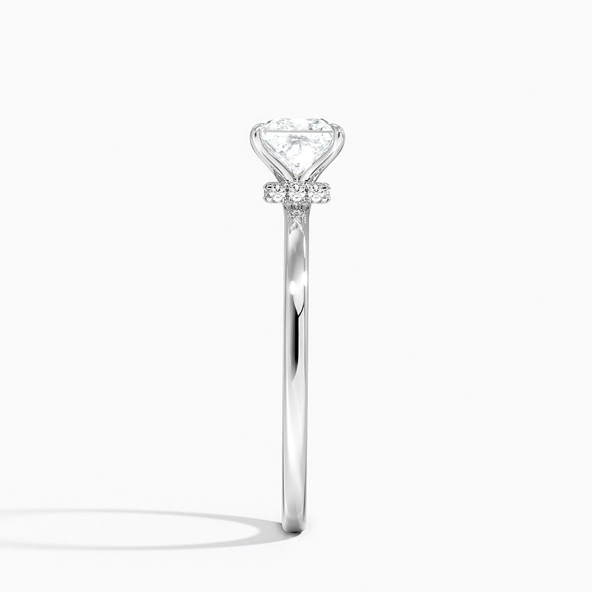 3 Carat Princess Cut Lab Diamond Engagement Ring with Hidden Halo – view 3