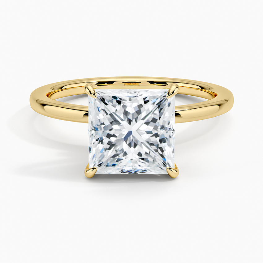 3 Carat Princess Cut Lab Diamond Engagement Ring with Hidden Halo – view 4
