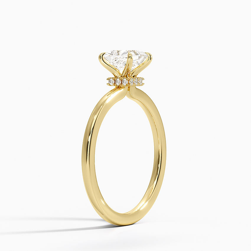 3 Carat Princess Cut Lab Diamond Engagement Ring with Hidden Halo – view 5