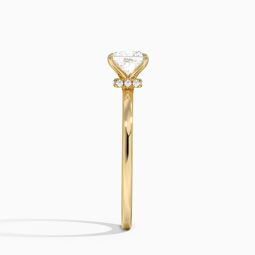 3 Carat Princess Cut Lab Diamond Engagement Ring with Hidden Halo – view 6