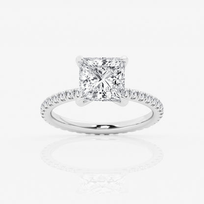 3 Carat Princess Cut Moissanite Diamond Engagement Ring