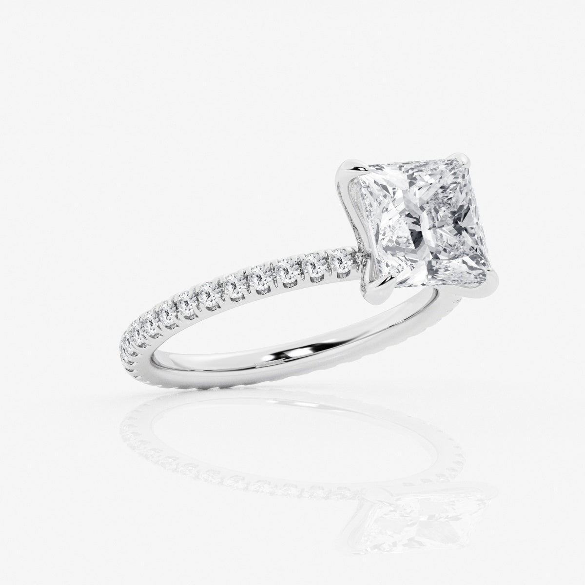 3 Carat Princess Cut Moissanite Diamond Engagement Ring