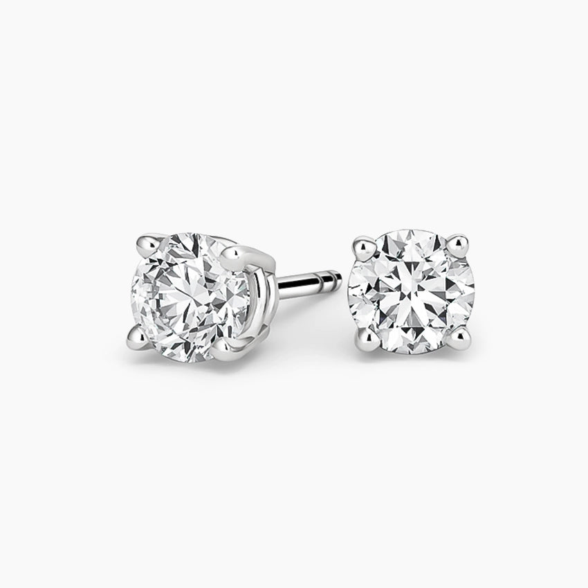 Round Stud Earrings (2CT. Total)