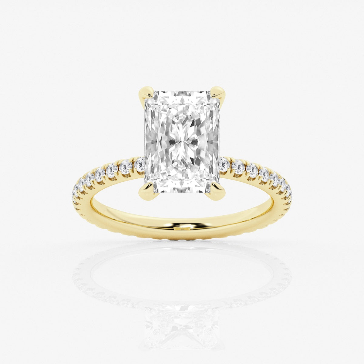 3 Carat Radiant Cut with Half Infinity Pave Band