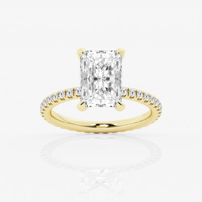 3 Carat Radiant Cut with Half Infinity Pave Band